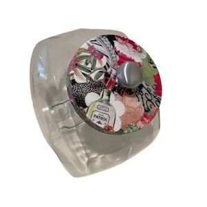 Handmade DecoupageOOAK  Cookie/Candy/Snack Jar Patron tequila & floral NWT